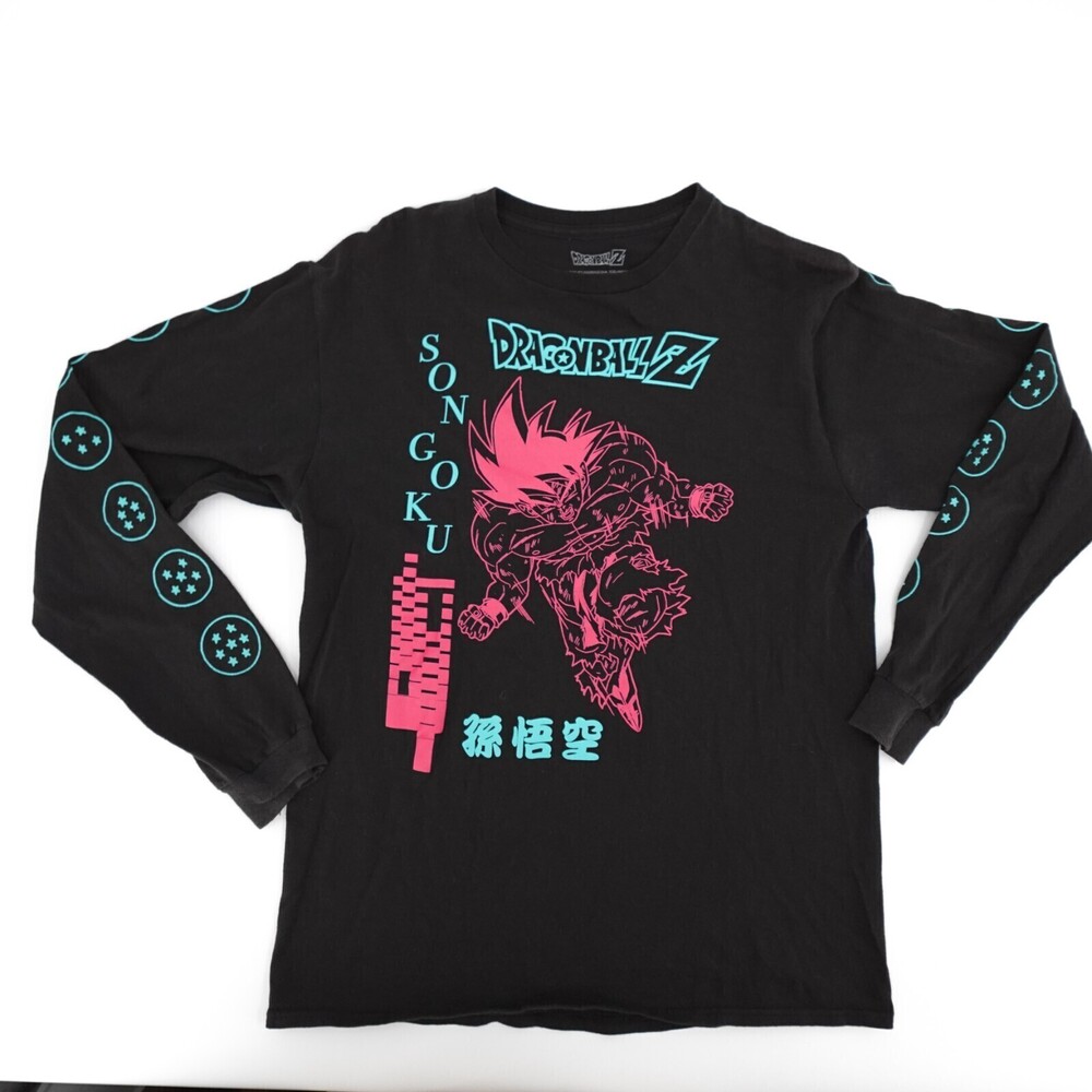 Dragonball Z Shirt Adult Medium Black Anime Son Goku Long Sleeve T-shirt